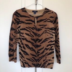 Chaps Women's Long Sleeve Pullover Tiger Print Sweater | Size Medium